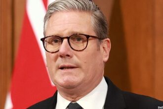 UK Prime Minister Keir Starmer giving a speech.