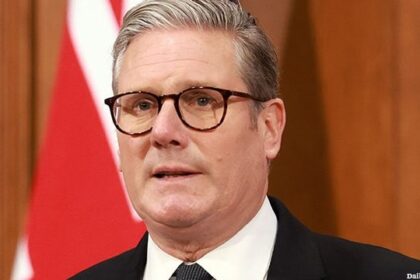 UK Prime Minister Keir Starmer giving a speech.
