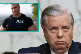 Lindsey Graham voting on the Big Beautiful Bill while thinking about a big man.