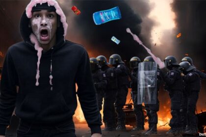Federal agents dispersing tear gas into crowd of Antifa Rioters at Chicago ICE facility.