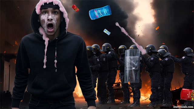 Federal agents dispersing tear gas into crowd of Antifa Rioters at Chicago ICE facility.