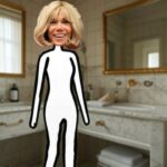Stick figure of French President Emmanuel Macron's wife Brigitte Macron.
