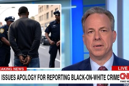 CNN host Jake Tapper on media set.