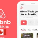 Parody Airbnb app for Canada with a picture of a phone against pink background.