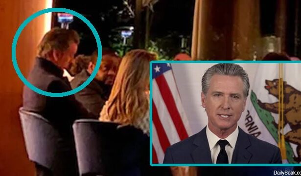 California Governor Gavin Newsom not wearing a mask at the French Laundry restaurant during COVID.