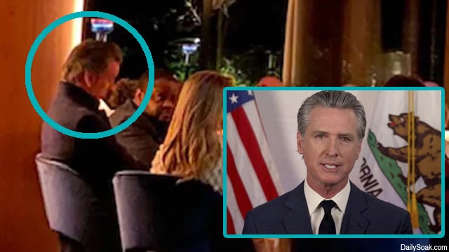California Governor Gavin Newsom not wearing a mask at the French Laundry restaurant during COVID.
