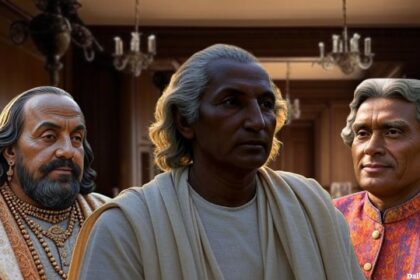 Parody of the US Founding Fathers as Indians according to Democrats.
