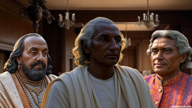 Parody of the US Founding Fathers as Indians according to Democrats.