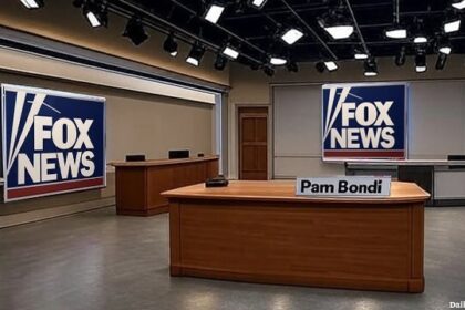 President Trump moved Pam Bondi's desk into Fox News studio floor.
