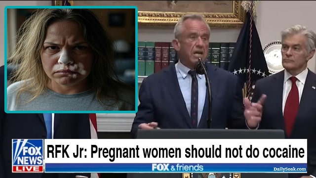 RFK Jr. telling pregnant women not to take drugs like Tylenol or cocaine while pregnant.