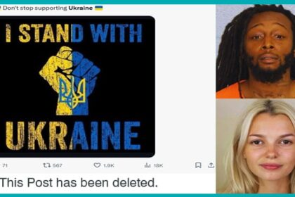 Democrat Twitter X post about the white Ukrainian woman stabbed to death by a black homeless man.