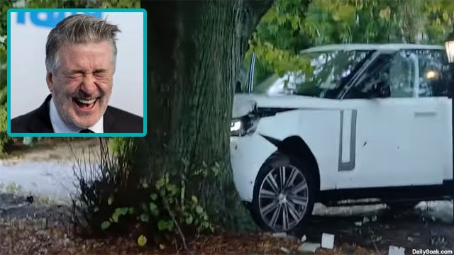 Alec Baldwin at Hamptons SUV crash into tree.
