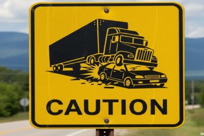 Caution sign in Republican state warning of California drivers.