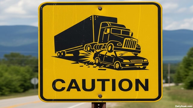Caution sign in Republican state warning of California drivers.