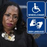 Black Supreme Court Justice Ketanji Brown Jackson in court.