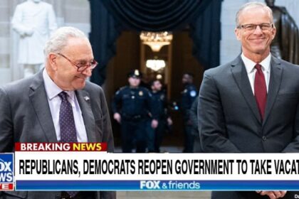 Congress members Mike Johnson and Hakeem Jeffries reopening government.