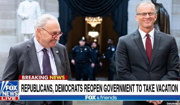 Congress members Mike Johnson and Hakeem Jeffries reopening government.