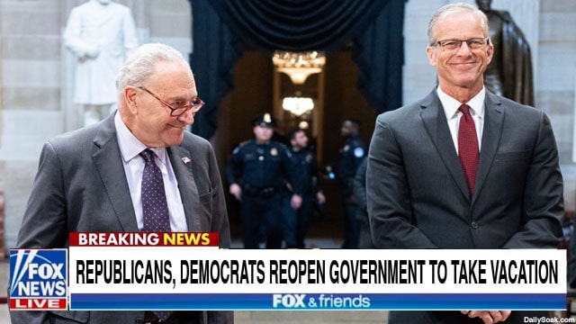 Congress members Mike Johnson and Hakeem Jeffries reopening government.