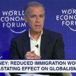 Canada Prime Minister Mark Carney giving a speech at the WEF.