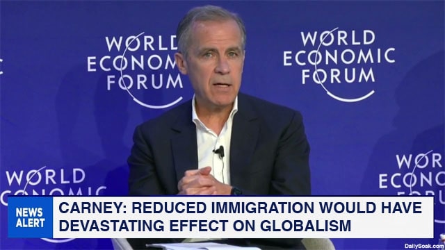 Canada Prime Minister Mark Carney giving a speech at the WEF.