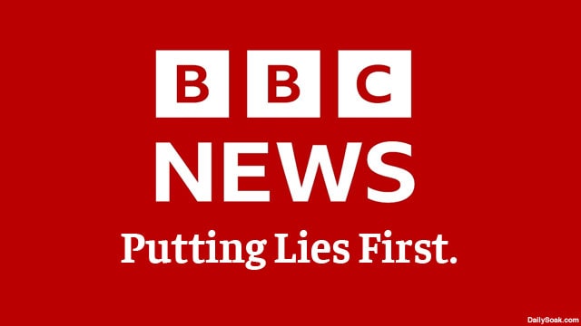 Parody BBC news logo in reference to the lawsuit by President Donald Trump.