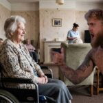 YouTube boxer Jake Paul inside of a nursing home yelling at an old woman in a wheelchair.
