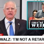Tim Walz giving news conference about President Donald Trump calling him a "retard."