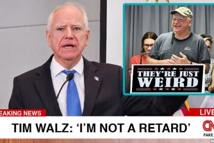Tim Walz giving news conference about President Donald Trump calling him a "retard."