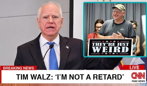 Tim Walz giving news conference about President Donald Trump calling him a "retard."
