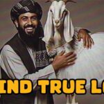 A bearded Afghanistan man holding a white goat.