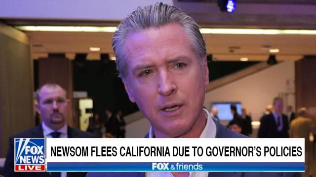 California Governor Gavin Newsom in Davos, Switzerland for WEF meeting.