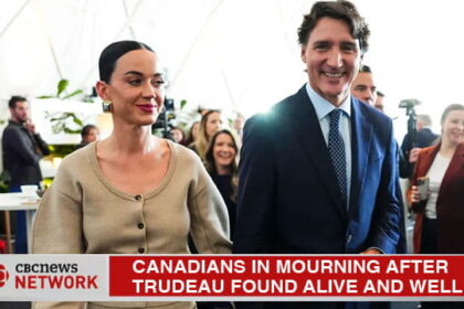 Former Canada Prime Minister Justin Trudeau and female pop singer Katy Perry at WEF in Davos.