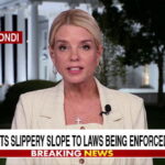 Blonde female Attorney General Pam Bondi on Fox News.