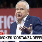 Tim Walz speaking in stage about Minnesota Somali fraud scandal.