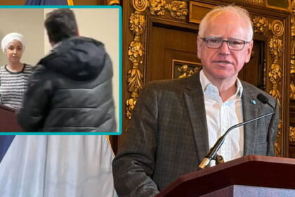 Tim Walz speaking on Ilhan Omar getting sprayed with apple cider vinegar by man.