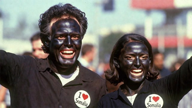 White celebrities wearing blackface in solidarity with Minnesota Somali fraudsters.