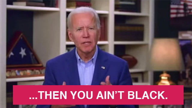 Democrat Joe Biden on a talk show speaking about not being black if people vote for Trump..