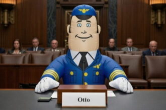 Otto the blow up autopilot from Airplane! sitting in Congress for the Jeffrey Epstein hearings.