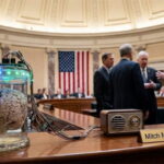 Mitch McConnell and Congress members in Senate.