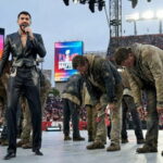 Bad Bunny singing on stage in front of California homeless fentanyl drug addicts at Super Bowl.