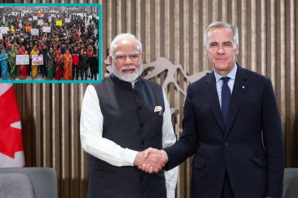 Canada Prime Minister Mark Carney shaking hands with India Prime Minister Narendra Modi.
