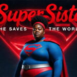 Fat black female actress wearing a Superman outfit at the Oscars.