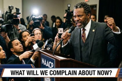 NAACP black man wearing suit giving speech on SPLC indictment.