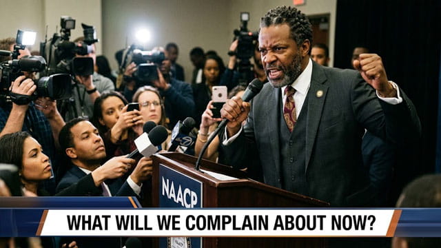 NAACP black man wearing suit giving speech on SPLC indictment.