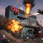 CNN building bombed with airstrikes from President Donald Trump.