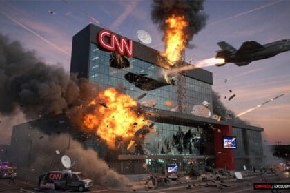 CNN building bombed with airstrikes from President Donald Trump.