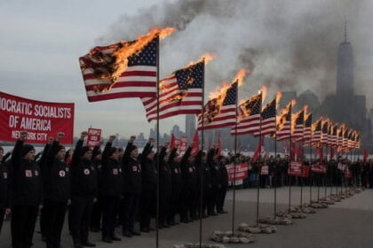 New York Democratic Socialists celebrating a 21 Flag Burning event.