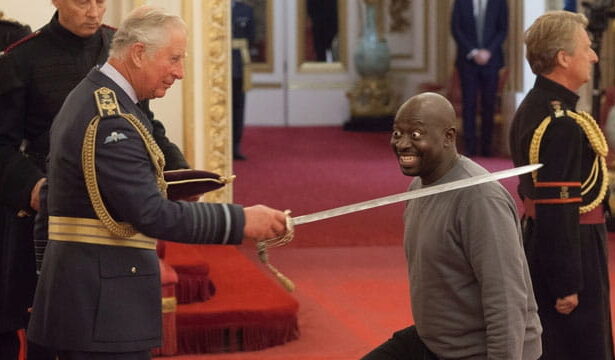UK's King Charles knighting the Sudanese immigrant Belfast attacker.