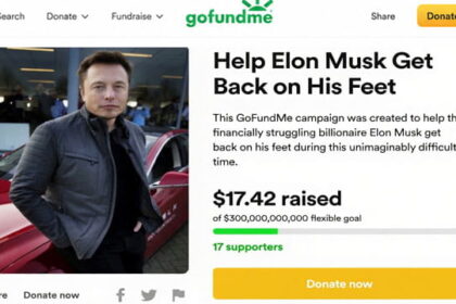 Elon Musk on a GoFundMe account raising money.