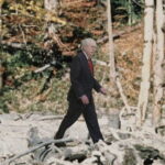 Mitch McConnell walking in the woods in a parody Bigfoot sighting.